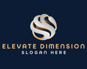 3D Digital Sphere Technology  logo design