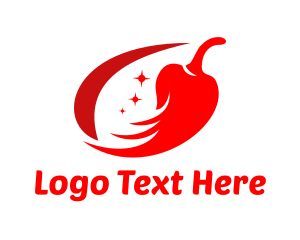 Red Vegetable - Red Space Chili logo design