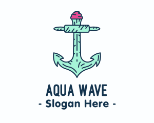 Oceanic - Cupcake Muffin Bakery Anchor logo design