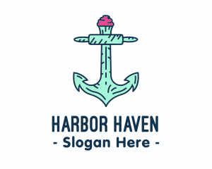 Harbor - Cupcake Muffin Bakery Anchor logo design