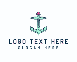 Seafarer - Cupcake Muffin Bakery Anchor logo design