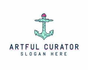 Cupcake Muffin Bakery Anchor logo design