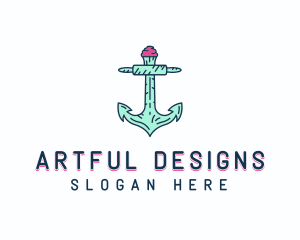 Cupcake Muffin Bakery Anchor logo design