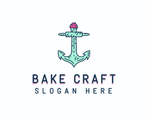 Cupcake Muffin Bakery Anchor logo design