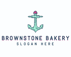 Cupcake Muffin Bakery Anchor logo design