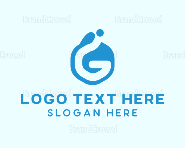 Blue Liquid Letter G Logo
