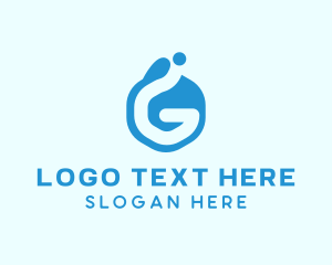 Dew - Blue Liquid Letter G logo design