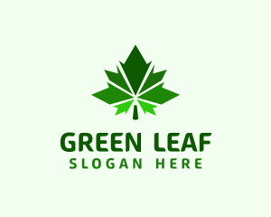 Weed Geometric Leaf logo design