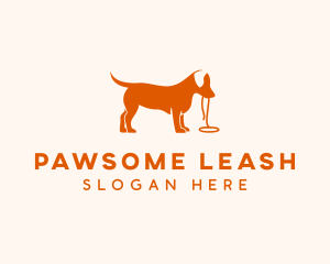 Leash - Orange Puppy Leash logo design