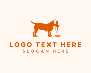 Dog Walker - Orange Puppy Leash logo design