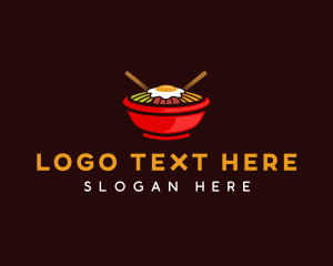 Bibimbap - Bibimbap Bowl Chopstick logo design