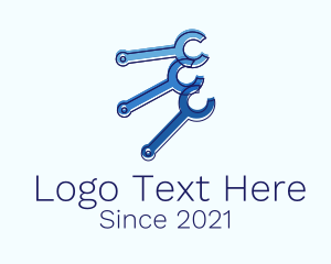 Hand Tool - Blue Wrench Tool logo design