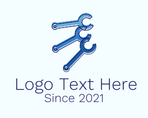 Auto Garage - Blue Wrench Tool logo design