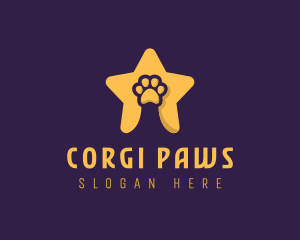 Pet Grooming Star Paw logo design