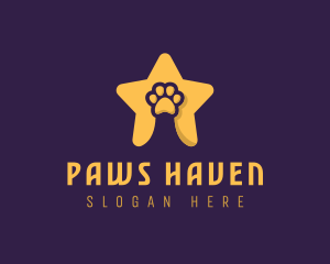 Pet Grooming Star Paw logo design