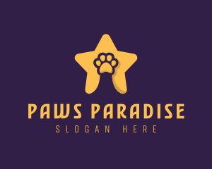 Pet Grooming Star Paw logo design