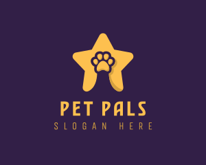 Pet Grooming Star Paw logo design