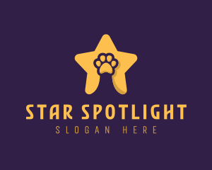 Pet Grooming Star Paw logo design