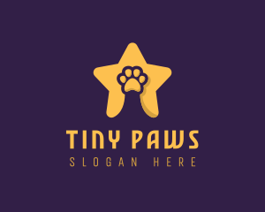 Pet Grooming Star Paw logo design