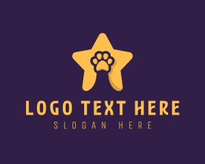 Paw Print - Pet Grooming Star Paw logo design