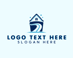 House - House Cleaning Bucket logo design