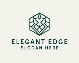 Sleek - Lion Hexagon Monoline logo design
