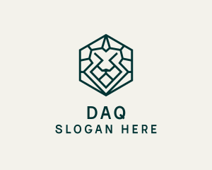 Clean - Lion Hexagon Monoline logo design