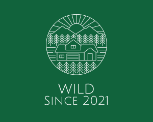 Scene - Countryside Forest Farmhouse logo design