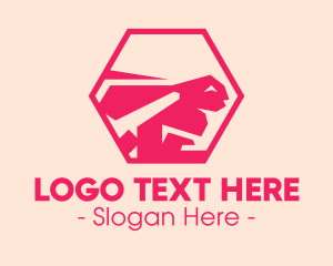 Hexagon - Modern Pink Rabbit logo design