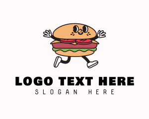 Burger - Happy Burger Character logo design