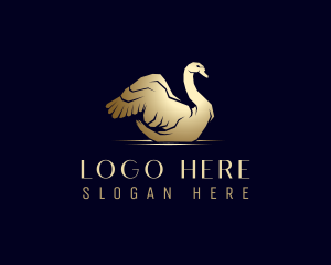 Gold Luxury Swan Logo