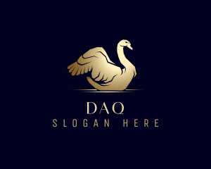 Gold Luxury Swan Logo