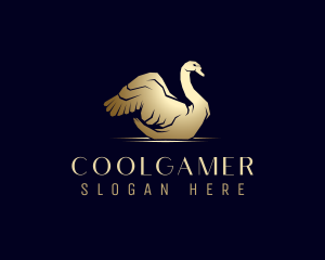 Glamorous - Gold Luxury Swan logo design