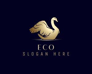 Swan - Gold Luxury Swan logo design