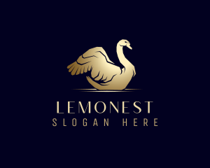 Flight - Gold Luxury Swan logo design