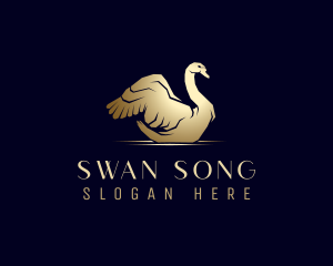 Gold Luxury Swan logo design