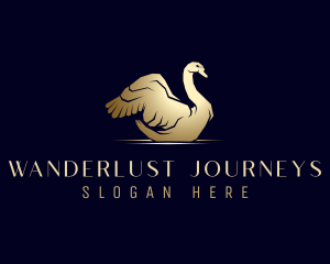 Beautician - Gold Luxury Swan logo design