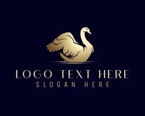 Duck - Gold Luxury Swan logo design