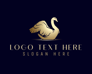 Gold Luxury Swan Logo