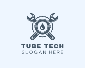 Tube - Pipe Wrench Plumber logo design