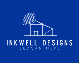 House - Blueprint House Construction logo design