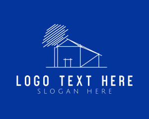 Blueprint House Construction Logo