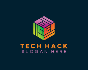 Cyber Tech Cube logo design