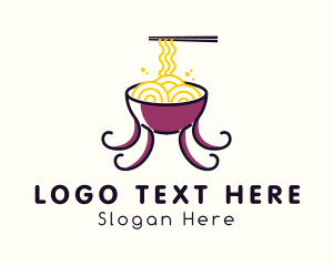 Food Stand - Octopus Ramen Noodles logo design
