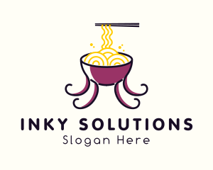 Octopus Ramen Noodles logo design