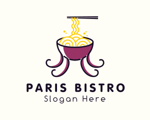 Octopus Ramen Noodles logo design