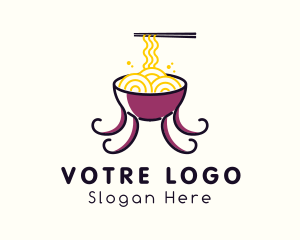 Food Stand - Octopus Ramen Noodles logo design