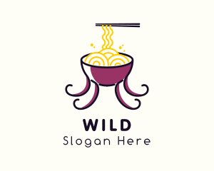 Japanese - Octopus Ramen Noodles logo design