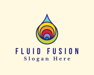 Colorful Liquid Droplet logo design