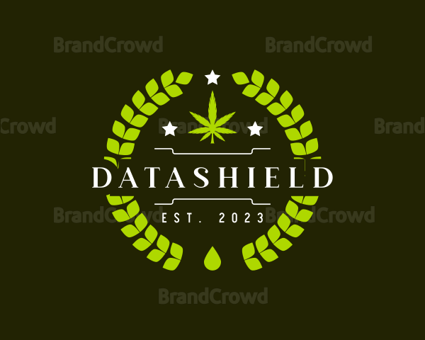 Herbal Cannabis Wreath Logo
